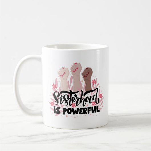 エンパワメントされた女性姉妹マグ コーヒーマグカップ (左)