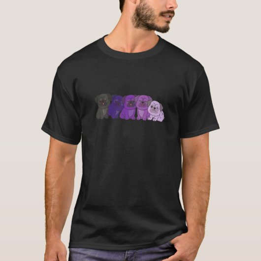 エンビアン旗 プライド LGBTQ 犬 エンビアンパグ Tシャツ (正面)