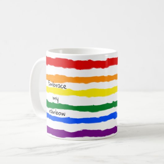 エンブレイスマイレインボーカスタム文字 コーヒーマグカップ (正面左)