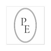 エンブレムエレガントダブルオーバルラグジュアリーモノグラモダンム セルフインキングスタンプ (デザイン)