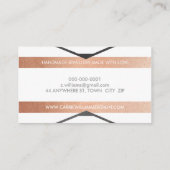 エンブレムストライプのミニマルシンプルバラ金ゴールド 名刺 (裏面)