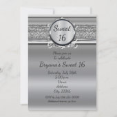 エンブレム付きシルバーエレガント イベント招待状 招待状 (正面)