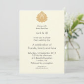 エンブレム（ゴールド） 5x7 招待状 (スタンド正面)