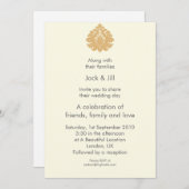 エンブレム(金ゴールド)5 x 7 招待状 (正面/裏面)