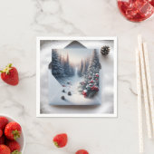 エンベロープの冬の森のシーン スタンダードカクテルナプキン (インサイチュ)
