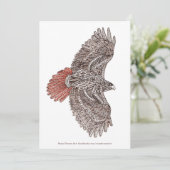 エンベロープカード付き赤尾ホークフラットノートカード サンキューカード (スタンド正面)