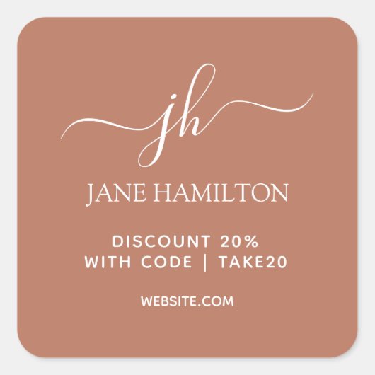 エンベロープシーラー割引コードスクエアステッカー スクエアシール (正面)