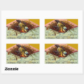 エンベロープシールのヴィンテージ広告バード 長方形シール (シート)