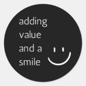 エンベロープステッカー – 付加価値とスマイル ラウンドシール (正面)