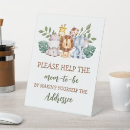 エンベロープステーションサインベビーシャワーボーイジャングル 台座サイン