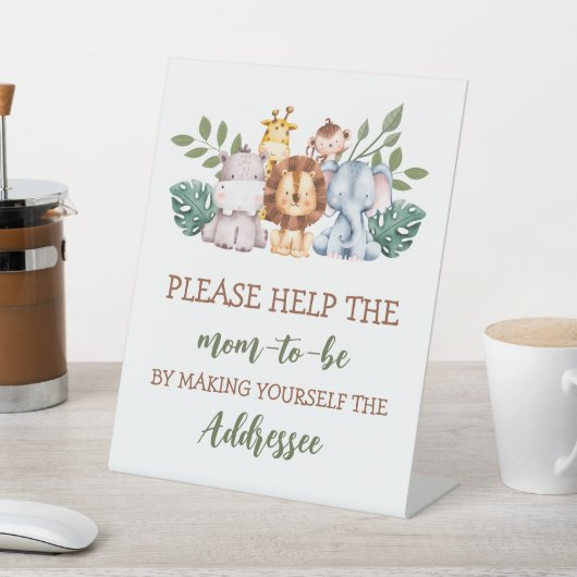 エンベロープステーションサインベビーシャワーボーイジャングル 台座サイン (インサイチュ)