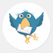 エンベロープラウンドスティックラシッククを持つブルーバード ラウンドシール (正面)