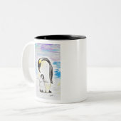 エンペペンギンとシックの水の色絵画の設定 ツートーンマグカップ (正面左)