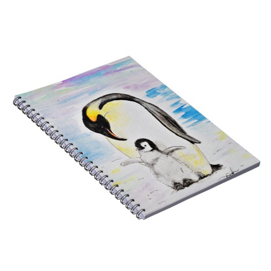 エンペペンギンとシックの水の色絵画の設定 ノートブック (右側)