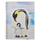 エンペペンギンとシックの水の色絵画の設定 ノートブック (正面)