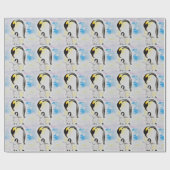エンペペンギンとシックの水の色絵画の設定 ラッピングペーパー (フラット)