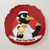 エンペペンギンのクリスマス漫画の丸い枕 ラウンドクッション (正面)