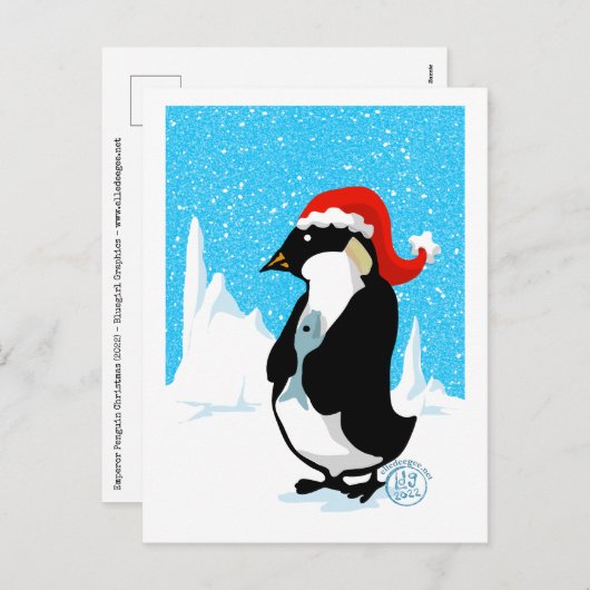 エンペペンギンのクリスマス シーズンポストカード (正面/裏面)
