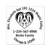 エンペペンギンファミリーラブハート差出人住所 セルフインキングスタンプ (デザイン)