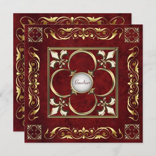 エンペラー(紋章の)フラ・ダ・リローズウッドリージェンシー招待状 招待状 (正面/裏面)