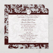 エンペレーターチョコレートブラウンダマスクウェディング招待状 招待状 (正面/裏面)