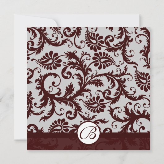 エンペレーターチョコレートブラウンダマスクウェディング招待状 招待状 (裏面)