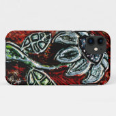 エンボスおよび色彩の鮮やかな金属の花 Case-Mate iPhoneケース (裏面(横))