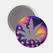 エンボスされたポット葉を持つフラクタル2s マグネット (正面/裏面)