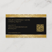 エンボスされた金ゴールド幾何学的パターン黒い背景 名刺 (裏面)