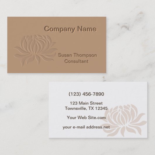 エンボスのはすの花のグラフィック 名刺 (正面/裏面)