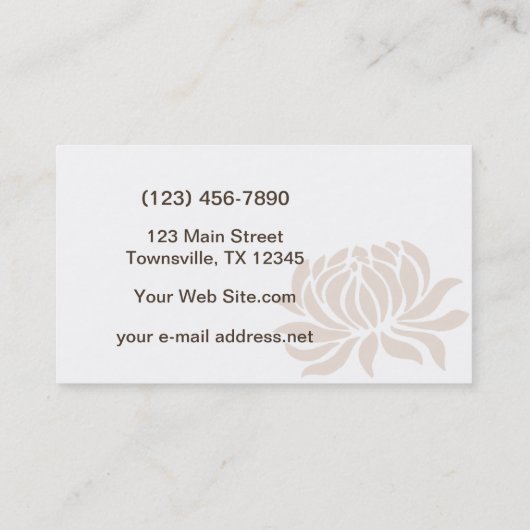 エンボスのはすの花のグラフィック 名刺 (裏面)