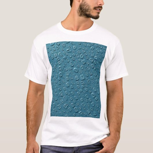 エンボスのデジタル液滴（青） Tシャツ (正面)