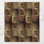 エンボスの正方形と茶色のグラデーションの円 ワインラベル (シングルラベル)