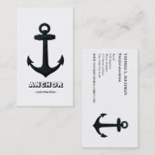 エンボスの濃紺の航海のないかり 名刺 (正面/裏面)