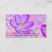 エンボスの紫色のクロッカスの作家の名刺 名刺 (裏面)