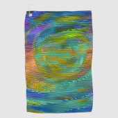 エンボスの螺旋虹と散らかっストライプた ゴルフタオル (正面)