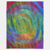 エンボスの螺旋虹と散らかっストライプた フリースブランケット (正面)