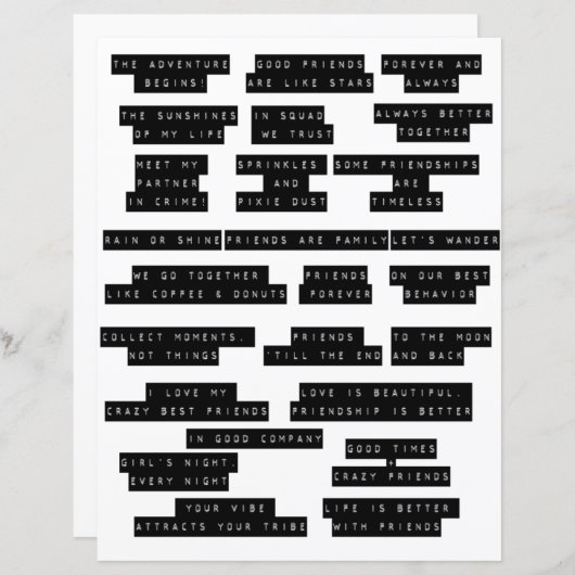 エンボスの言葉がジャンクジャーナルの友情をカット (正面/裏面)