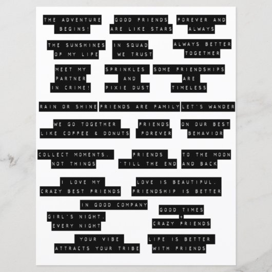 エンボスの言葉がジャンクジャーナルの友情をカット (正面)