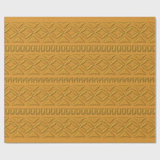 エンボスの金ゴールドパターン ラッピングペーパー (フラット)