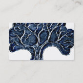 エンボスの金属の木-青 名刺 (裏面)
