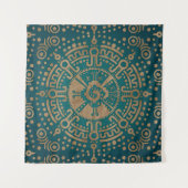 エンボスのHunab金Kuのマヤの記号 タペストリー (正面(横))