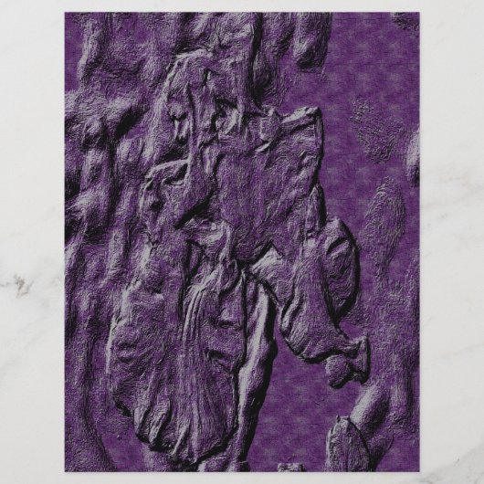 エンボスアイリスパープルフローラスクラップブック紙 (正面)