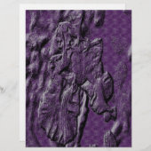 エンボスアイリスパープルフローラスクラップブック紙 (正面/裏面)