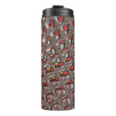 エンボスアッシュグレイ市松模様にマルーン:アモダンート タンブラー (正面)