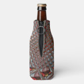 エンボスアッシュグレイ市松模様にマルーン:アモダンート ボトルクーラー (ボトル裏面)