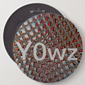 エンボスアッシュグレイ市松模様にマルーン:アモダンート 缶バッジ (正面&裏面)