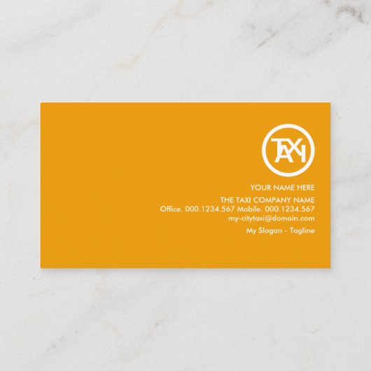 エンボスイエロータクシー看板運転手 名刺 (裏面)