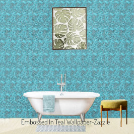 エンボスインティール（緑がかった色） 壁紙