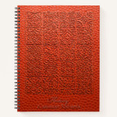 エンボスオレンジレザー ノートブック (正面)